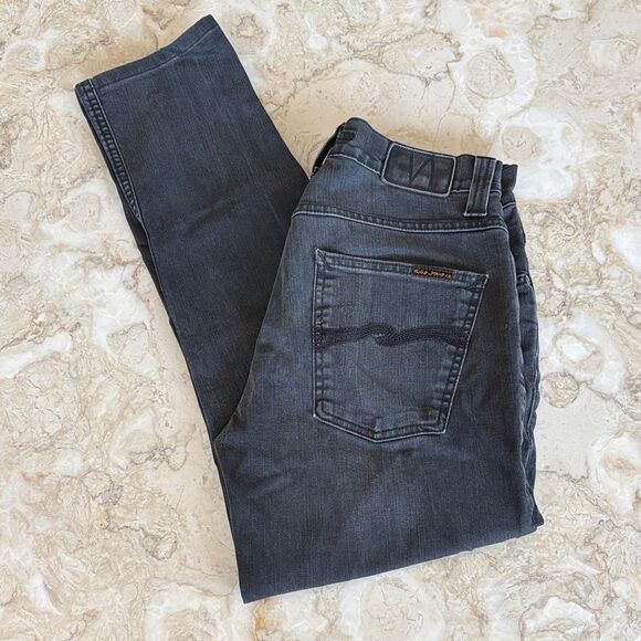 Nudie Grim Tim Broken Black Button Fly Jeans - Picture 4 of 16